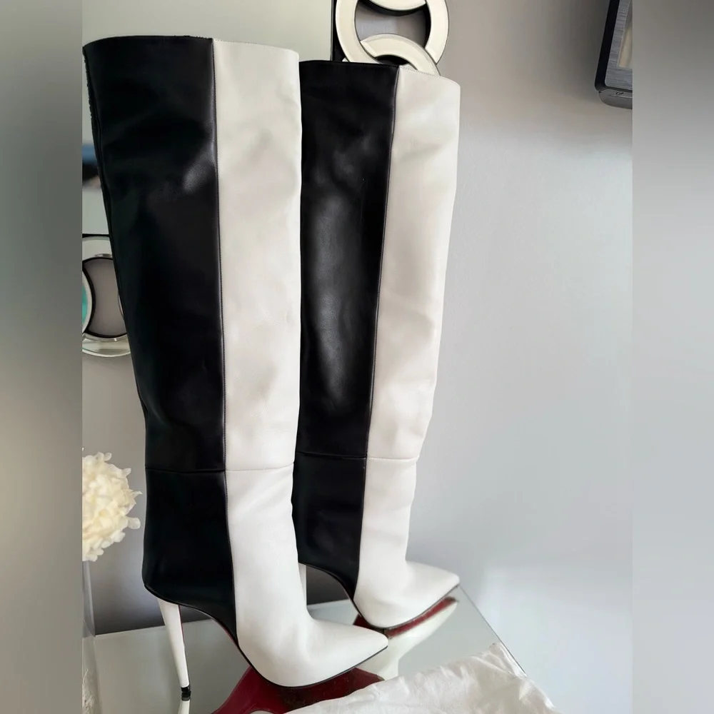 Christian Louboutin Monochrome Over the Knee Boots - Picture 5 of 5